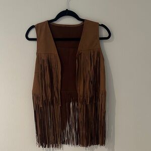 Vintage Brown Fringe Vest